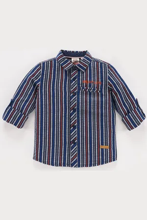 Ed-a-Mamma Boys Striped Cotton Casual Shirt