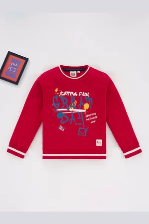 Ed-a-Mamma Boys Typography Printed Cotton Sweatshirt