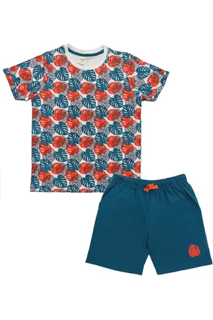 Clothe Funn Boys Conversatinal Printed Pure Cotton T-shirt With Pyjamas