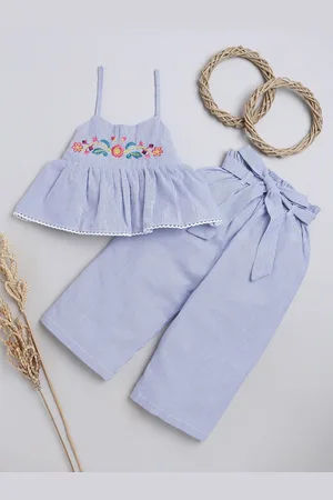 Knitting Doodles Girls Striped Cotton Top With Pyjamas