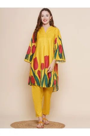 Bhama Couture Floral Printed A-Line Kurta With Trousers