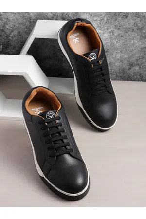 WROGN Men Solid Regular Sneakers With Minimal Brand Logo Print Detail