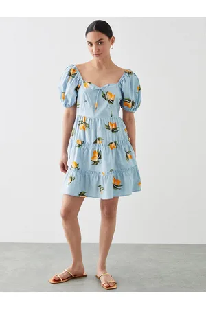 Dorothy Perkins Printed Petite Pure Cotton A-Line Mini Dress
