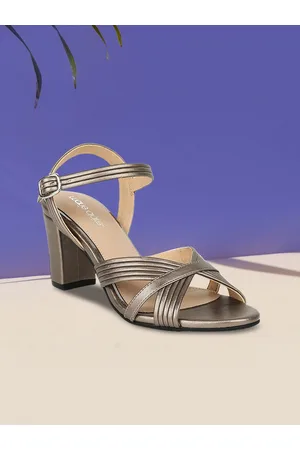 marie claire Women Gunmetal-Toned Solid Heels
