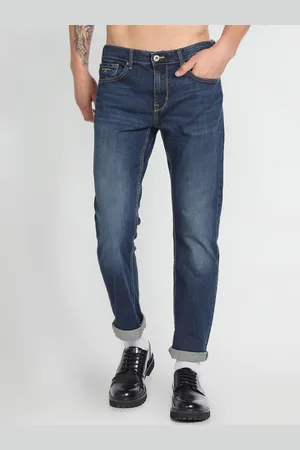 Flying Machine Men Straight Fit Clean Look Light Fade Stretchable Jeans