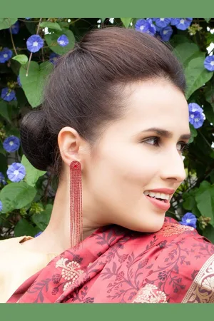 Alberre Odette Crystal Studded Drop Earrings