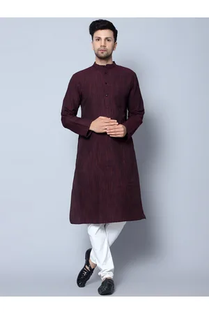 Latest Chikan Garments Mandarin Collar Thread Work Cotton Kurta