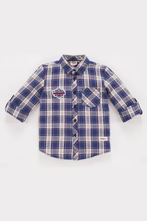Ed-a-Mamma Boys Tartan Checks Opaque Checked Cotton Casual Shirt