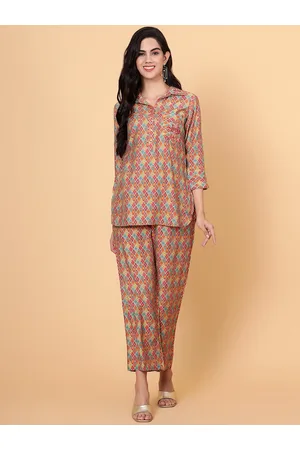 Bani Women Ethnic Motifs Printed Shirt Collar Co-Ord