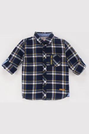 Ed-a-Mamma Boys Tartan Checks Opaque Checked Cotton Casual Shirt