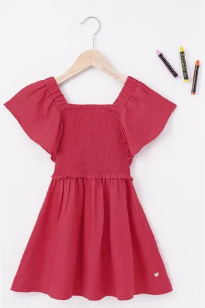 Ed-a-Mamma Girls Red Smocked Dress