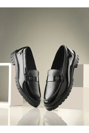 HERE&NOW Men Black Formal Penny Loafers