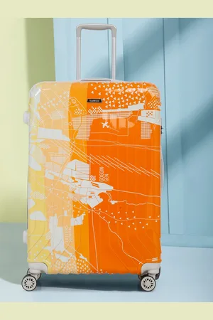 Teakwood Leathers Printed 360 Degree Rotation Hard Large Trolley Bag- 95.5 L