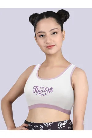 Double-layer Thin Strap Cotton Gym Bras  Non Padded Beginner Bra For –  D'chica