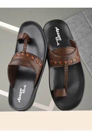 Azzaro Men Brown Self Design Slip-On