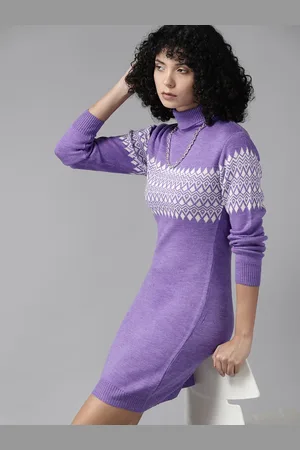 Roadster Print Bodycon Mini Sweater Dress