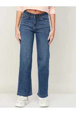 Xpose Women Comfort Wide Leg High-Rise Light Fade Stretchable Jeans