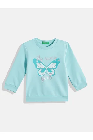 Benetton Girls Butterfly Print Sweatshirt