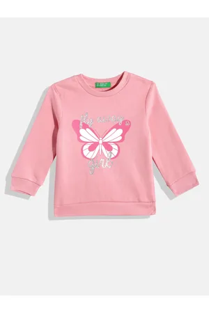 Benetton Girls Butterfly Print Sweatshirt