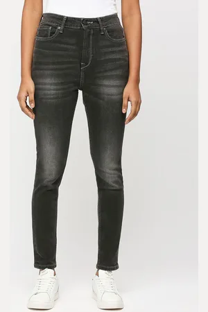 Pepe Jeans Women Skinny Fit High-Rise Clean Look Heavy Fade Whiskers Stretchable Jeans