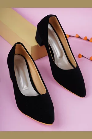 STYLE SHOES Pointed Toe Suede Work Block Pumps