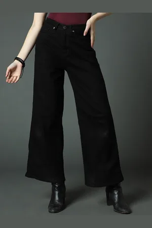 High Star Women Clean Look Wide Leg High-Rise Stretchable Jeans