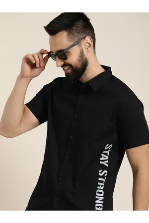 HERE&NOW Men Slim Fit Typography Printed Casual Shirt