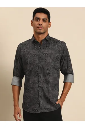 MANQ Men Smart Opaque Printed Casual Shirt
