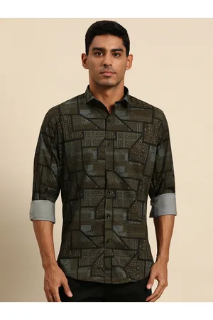 MANQ Men Smart Opaque Printed Casual Shirt