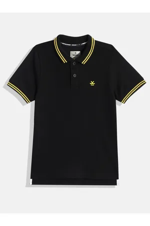 WROGN Boys Solid Polo Collar Slim Fit T-shirt