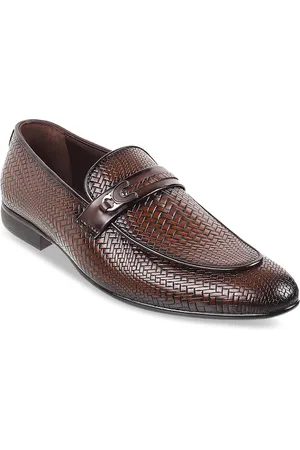 Metro Men Textured Leather Formal Monk Shoes