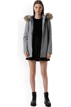 ONLY Onlnewerica Faux Fur Trim Hooded Longline Parka Jacket