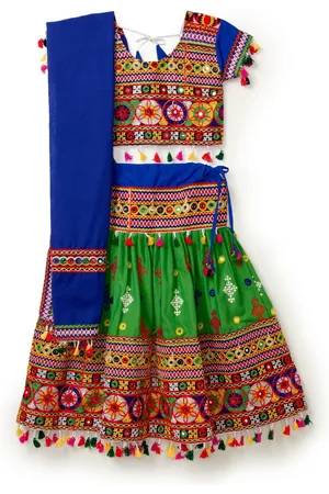 Banjara Girls Ethnic Motif Embroidered Ready to Wear Lehenga & Blouse With Dupatta