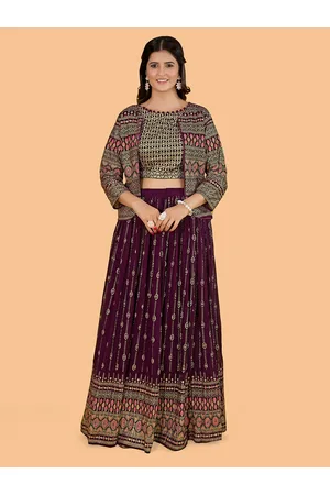 CHANSI Sequin Embroidered Lehenga & Blouse With Jacket