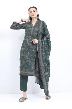 Ketch Floral Printed Regular Kurta With Trousers & & Dupatta