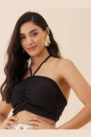 Rare Fashion Ruched Fitted Crop Top