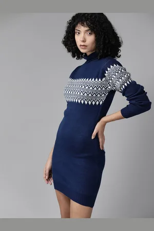 Roadster Printed Sweater Bodycon Mini Dress