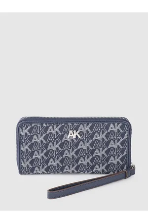 Anne Klein Women Brand Logo Woven Design Zip Around Wallet
