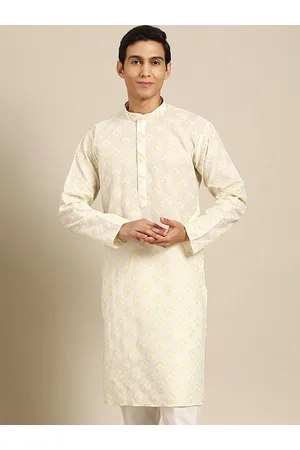 MANQ Ethnic Motifs Printed Mandarin Collar Long Sleeves Straight Kurta
