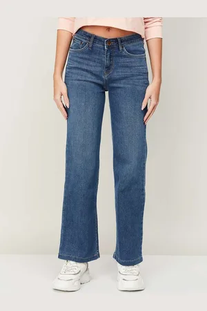 Xpose Women Comfort Wide Leg High-Rise Light Fade Stretchable Jeans
