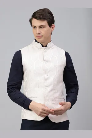 Richlook Ethnic Motifs Woven Design Nehru Jacket