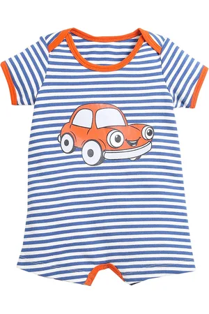 Nino Bambino Infants Striped Organic Cotton Rompers