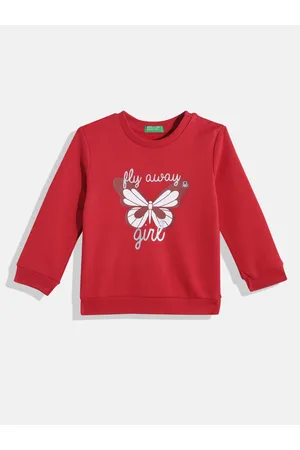 Benetton Girls Butterfly Print Sweatshirt