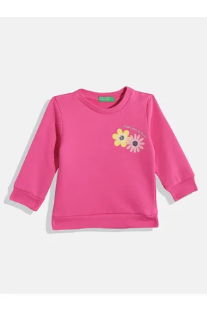 Benetton Girls Floral Print Detail Sweatshirt