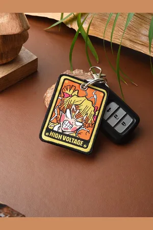 COMICSENSE Demon Slayer Anime Inspired High Voltage Double Sided Woven Key chain