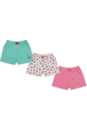 Clothe Funn Girls Pack Of 3 Floral Printed Cotton Shorts