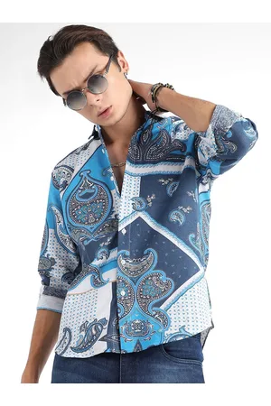 Campus Classic Ethnic Motifs Printed Spread Collar Long Sleeve Casual Shirt
