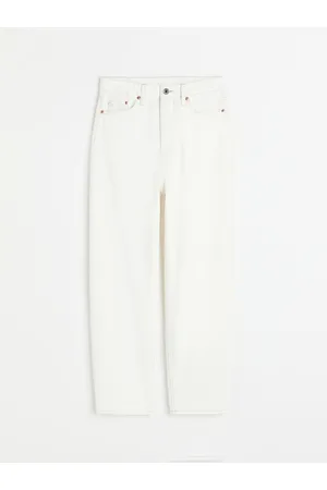 H&M Women Pure Cotton Mom Loose Fit Ultra High Ankle Jeans