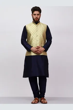 Mag Regular Kurta With Churidar & Nehru Jacket