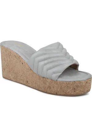 Inc 5 Textured Open Toe Wedges